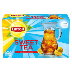 Lipton Southern Sweet Iced Tea Bags, Gallon Size Zero Calories, 22 Tea Bags (Pack of 2)