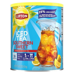 Lipton Southern Sweet Reduced Sugar Iced Tea Mix, 28QT (Pack of 2)