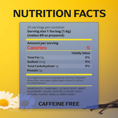 Lipton Golden Chamomile with Honey and Vanilla Tea Bags, caffeine free Tea, Herbal Tea, Individually Wrapped, 20 Tea Bags