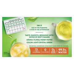 Lipton Honey Ginger Green Tea Bags 20-Count Flavored Unsweetened Hot or Iced Tea with Caffeine Flavonoids Natural Zesty Ginger Honey Aroma Rainforest Alliance Certified