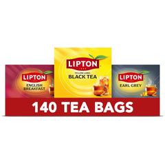 Lipton Black Tea Bags, Three Flavor Bundle (140 Tea Bags)