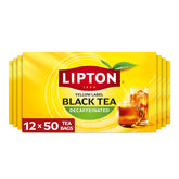 Lipton Decaf Black Tea Bags, Hot or Iced Tea, 600 Total Bags (50ct - Pack of 12)