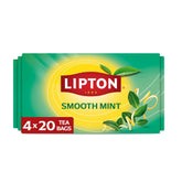 Lipton Smooth Mint with Lemon Peels Tea Bags, Caffeine Free Tea, Fruit and Herbal Tea, Individually Wrapped, 80 Total tea Bags (20ct - Pack of 4)