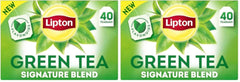 Lipton Green Tea Bags, 40 Count, Pack of 2 | Unsweetened | Contains Caffeine | With Flavonoids