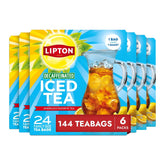 Lipton Decaf Black Iced Tea Bags, Family Size Zero Calories, 144 Total Tea Bags (24ct - Pack of 6)