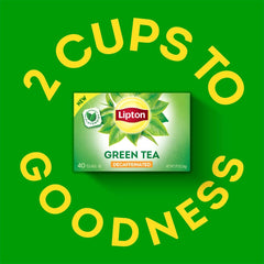 Lipton Decaffeinated Green Tea Bags, Unsweetened Teabags for Decaf Hot Tea or Decaf Iced Tea with Flavonoids, 40 Total Tea Bags (Pack of 2)