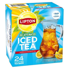 Lipton Decaf Black Iced Tea Bags, Family Size Zero Calories, 24 Total Tea Bags