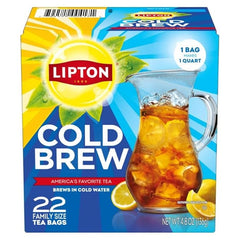 Lipton Cold Brew Iced Tea Bags, Family Size Zero Calories, Easy-To-Make with no boiling needed, 22 Total Tea Bags