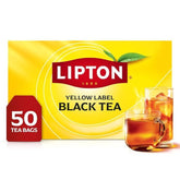 Lipton Black Tea Bags, Hot or Iced High Caffeine Tea, 50 Total Bags