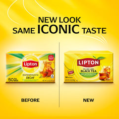 Lipton Decaf Black Tea Bags, Hot or Iced Caffeine Free Tea, 50 Tea Bags