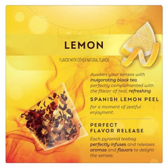 Lipton Black Tea Lemon, Pyramid Tea Bags, Flavored Teabags for a Refreshing Cup of Tea, 20 Total Tea Bags