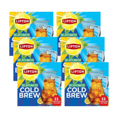 Lipton Decaf Cold Brew Family Size Tea Bags, 22 CT (Pack of 6)