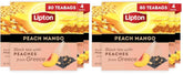 Lipton Black Tea Peach Mango, Pyramid Tea Bags, Flavored Teabags for a Refreshing Cup of Tea, 80 Total Tea Bags (20ct - Pack of 8)
