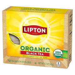 Lipton Organic Black Tea Bags, Hot or Iced Caffeine Tea, 360 Total Bags (72ct - Pack of 5)