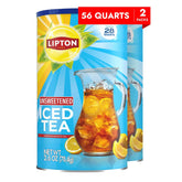 Lipton Iced Tea Mix, Unsweetened Lemon Flavor Black Iced Tea, Makes 28 Quarts (Pack of 2)