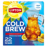 Lipton Cold Brew Iced Tea Bags, Family Size Zero Calories, Easy-To-Make with no boiling needed, 22 Total Tea Bags