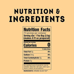 Lipton Organic Black Tea Bags, Hot or Iced Caffeine Tea, 360 Total Bags (72ct - Pack of 5)