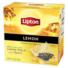 Lipton Black Tea Lemon, Pyramid Tea Bags, Flavored Teabags for a Refreshing Cup of Tea, 20 Total Tea Bags (Pack of 2)