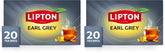 Lipton Earl Grey Black Tea Bags, Italian Citrus Bergamot Flavor, 20 Total Tea Bags (Pack of 2)