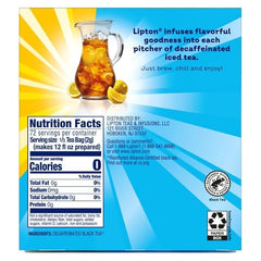 Lipton Decaf Black Iced Tea Bags, Family Size Zero Calories, 24 Total Tea Bags