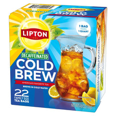 Lipton Cold Brew Family Size Tea Bags, Original & Decaf 22 CT (1ea) (Variety Pack)