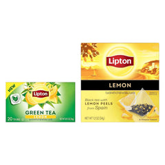 Lipton Lemon Green Tea, & Lemon Black Tea 20 CT (1ea) (Variety Pack)