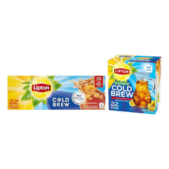 Lipton Cold Brew Family Size Tea Bags, Original & Decaf 22 CT (1ea) (Variety Pack)